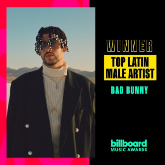 Top Latin Male Artist - Bad Bunny。