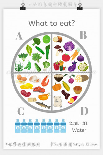 減肥前先認識食物分類概念，按照住餐單要求比例進食就可以。