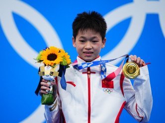 年僅14歲的中國女跳水選手全紅嬋奪得奧運金牌。網圖