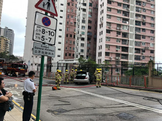 消防到場將火救熄。facebook香港突發事故報料區Cz Chow‎圖片