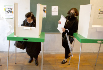 格鲁吉亚选举上周六举行。AP图片
