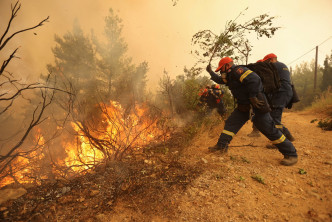 希臘山火災情嚴重。REUTERS