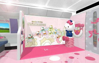 新幹線Hello Kitty列車 二號車廂構想圖。網圖