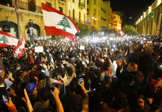 黎巴嫩首都貝魯特，警民再爆發衝突。AP圖