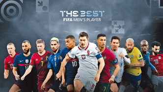 周一发布的世界足球先生海报中，美斯（右四）靠边站。