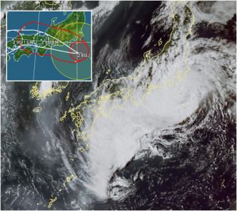 颱風「雲雀」預料今晚登陸日本中部東海地區。