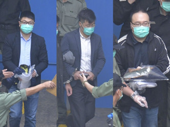 左起:锺锦麟、范国威及赵家贤今就申请保释提堂。资料图片