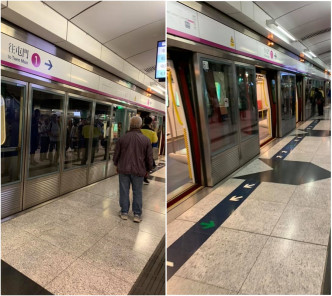 西铁兆康站列车暂停服务。香港交通突发报料区‎网民Allen Chan 图片