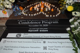 尼泊尔同乡及市民到场悼念悼念死难者。