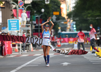 奥运女子20公里竞走，意大利跑手柏米沙露以1小时29分12秒摘金。Reuters
