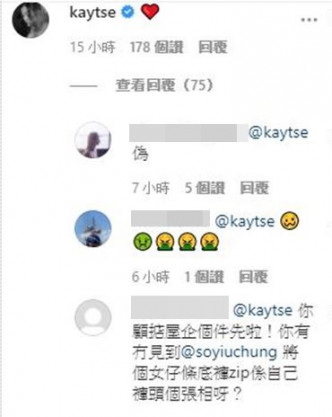 谢安琪喺细So嘅道歉Post留完心心Emoji后即被网民围插。