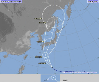 飛燕最快周二登陸日本本州。日本氣象廳