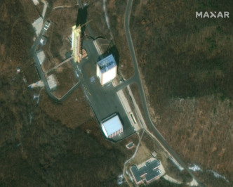 北韓今年重建東倉里發射場的影像。AP