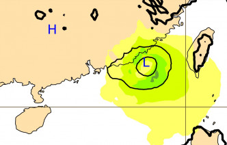歐洲中期天氣預報中心(ECMWF) 料風暴登陸汕頭。