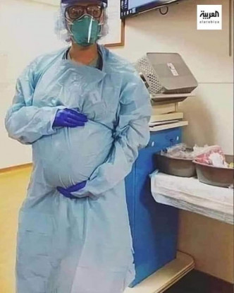 28歲的女醫生Wafa染上新冠肺炎病逝，其腹中胎兒亦未能存活。網圖