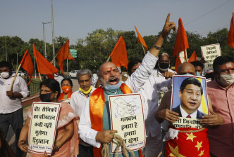 印度爆发反华示威。AP图片