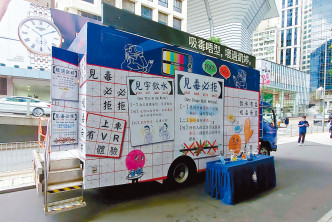 警方禁毒推广车将走访全港各区，宣传禁毒讯息。
