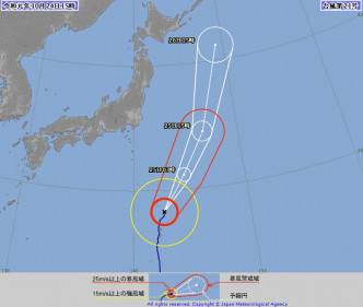 風暴「博羅依」靠近日本。日本氣象廳預測