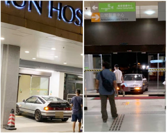 被捕男子日前曾駕駛同一私家車大閙屯門醫院。香港突發事故報料區網民Eric Yeung‎圖片