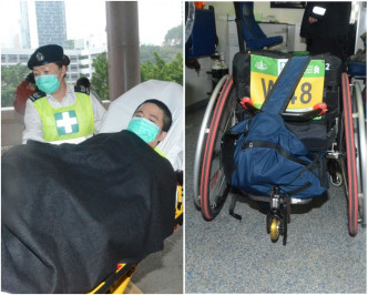 轮椅组男参赛者不适，送往律敦治医院。