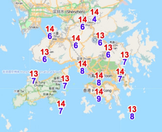 除夕當日各區氣溫預測