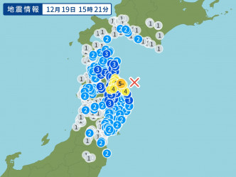 日本青森縣發生5.5級地震。網上圖片