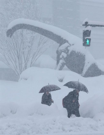 日本海沿岸地区带来暴雪。网上图片