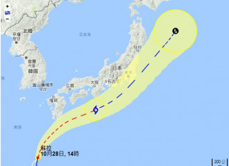 台风苏拉不排除登陆关东 。天文台