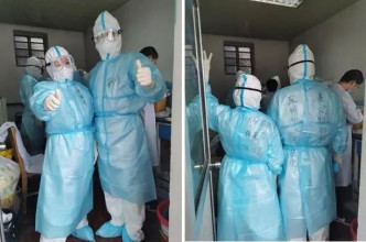 深圳市人民醫院援京小分隊在實驗室工作。網上圖片