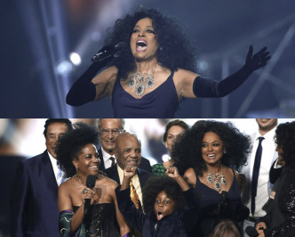 黑人歌后Diana Ross获颁终身成就奖。（AP）