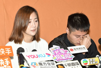 朱智贤前日在男友谢东闵陪同下于电视城开道歉记招。