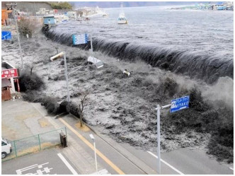 日本2011年發生311大地震及海嘯。網圖