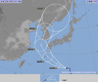 台风「苏力」将横扫日韩 。日本气象厅