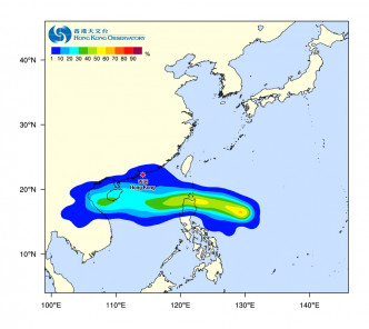 预计不会直接吹向香港。香港天文台图片