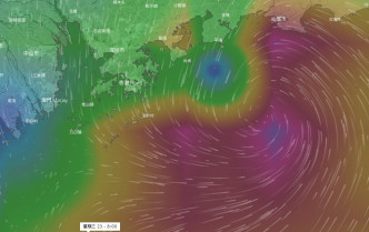 美国GFS曾经预测「天鸽」周三早上在深圳大亚湾一带登陆（网上图片）