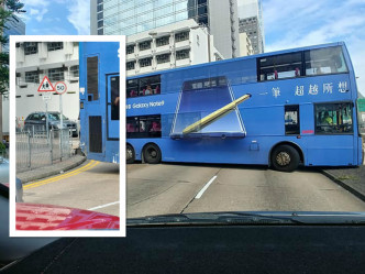 巴士拦住太子道东。交通突发报料区‎Cat Chui‎ 图片