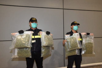 機場海關檢美國70萬元大麻花