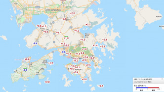 多區比昨日高1至2度。天文台