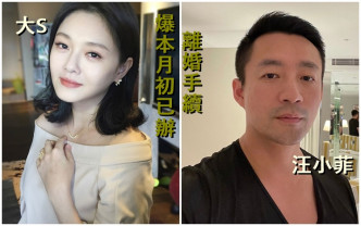 今日台湾消息指大S本月初向法庭申请和汪小菲离婚。
