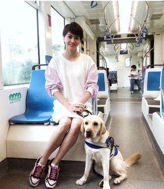 GiGi宣传以导盲犬为主题的电影《小Q》。