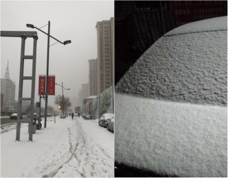 山西大同及太原都在清明下雪。网上图片