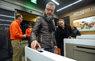 美國「無人商店」開幕。AP圖片