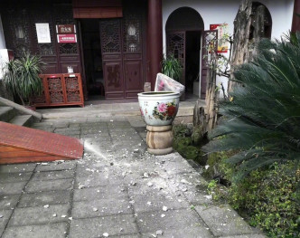 自贡著名博物馆盐业历史博物馆在地震中受损。网上图片