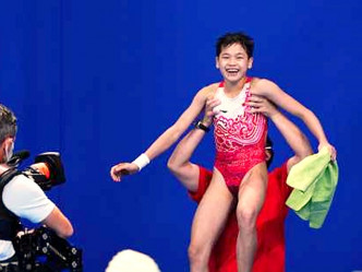 年僅14歲中國女跳水選手全紅嬋「一躍成名」。資料圖片