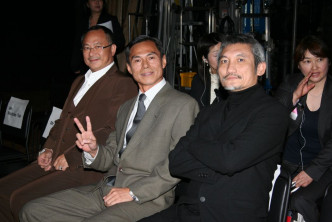 3位導演杜琪峯(左一)、徐克(左三)及林嶺東(左二)。
