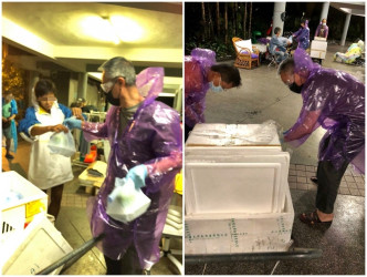 团队在黄昏时间送饭给无家者。「北河同行」Facebook图片