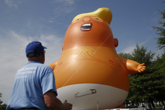 「巨嬰特朗普」氣球。AP