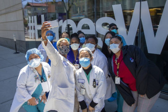 紐約護士慶祝「護士周」(Nurse's Week)。AP資料圖片