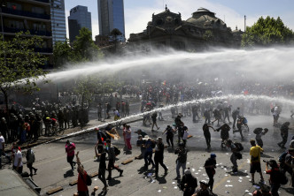 智利反政府騷亂持續。AP圖片