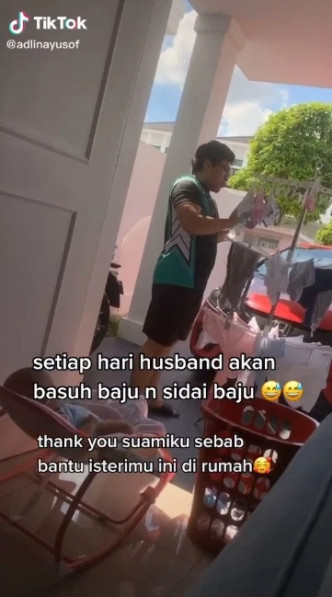馬來西亞男子平日落手落腳幫忙做家務。